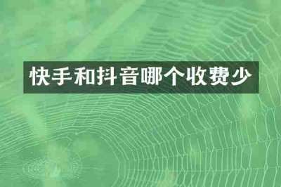 快手和抖音哪个收费少