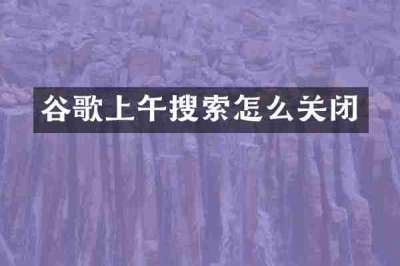 谷歌上午搜索怎么关闭