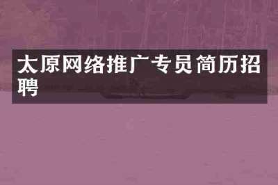 太原网络推广专员简历招聘