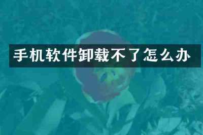 手机软件卸载不了怎么办