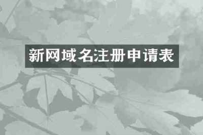 新网域名注册申请表