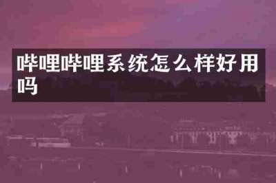哔哩哔哩系统怎么样好用吗