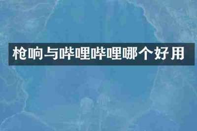 枪响与哔哩哔哩哪个好用