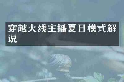 穿越火线主播夏日模式解说