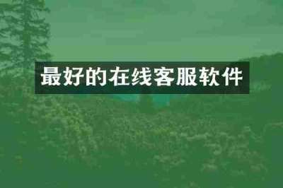 最好的在线客服软件