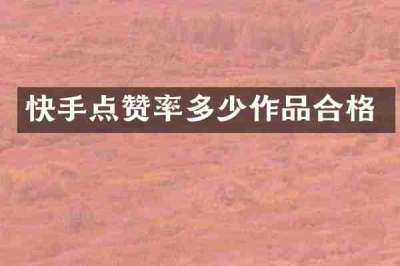 快手点赞率多少作品合格