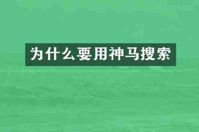 为什么要用神马搜索