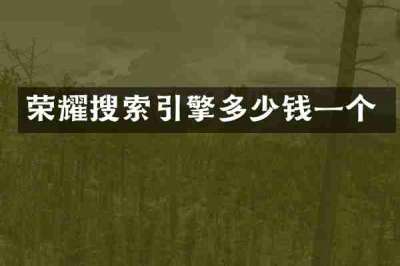 荣耀搜索引擎多少钱一个