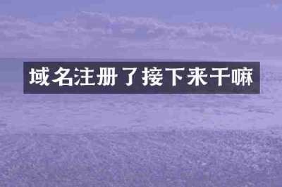 域名注册了接下来干嘛