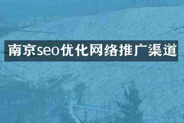 南京seo优化网络推广渠道