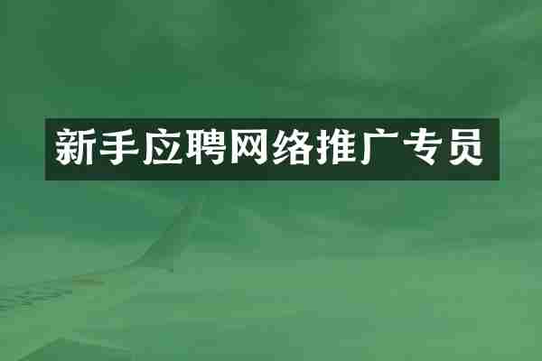 新手应聘网络推广专员