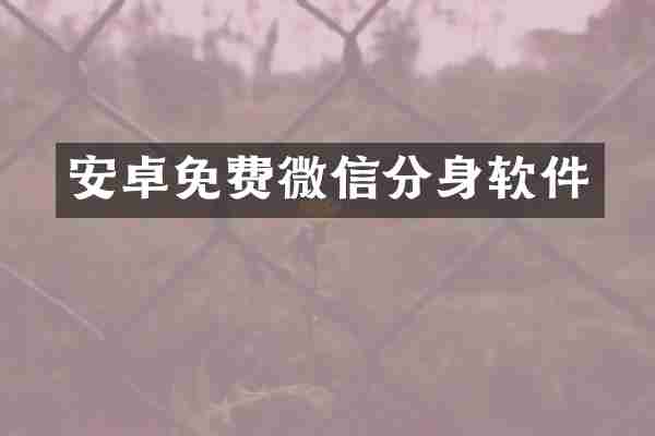 安卓免费微信分身软件