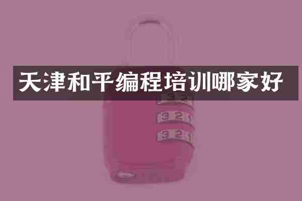 天津和平编程培训哪家好