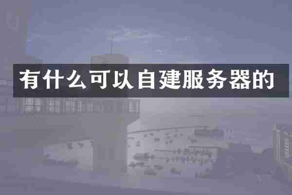 有什么可以自建服务器的
