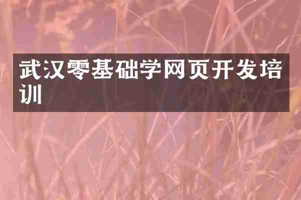 武汉零基础学网页开发培训