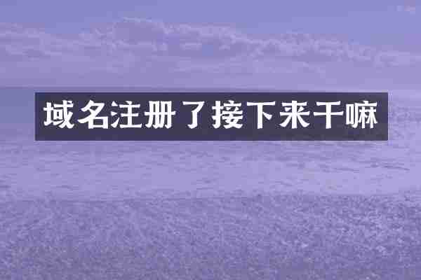 域名注册了接下来干嘛