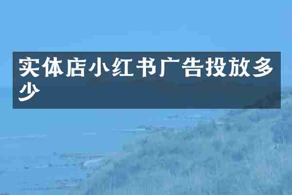 实体店小红书广告投放多少