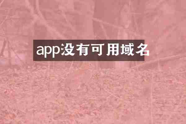 app没有可用域名