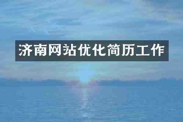 济南网站优化简历工作