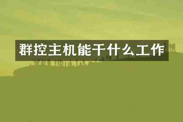 群控主机能干什么工作