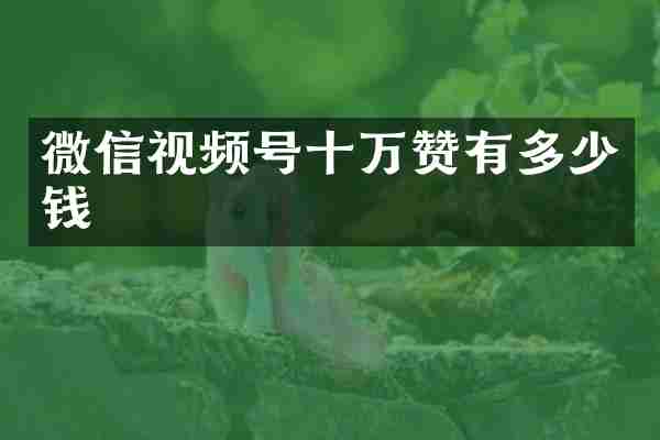 微信视频号十万赞有多少钱