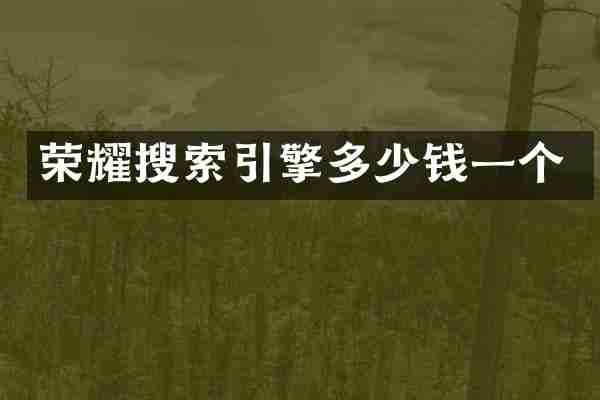荣耀搜索引擎多少钱一个