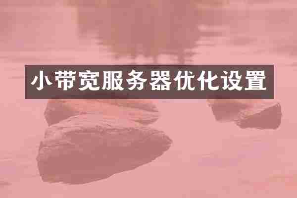 小带宽服务器优化设置