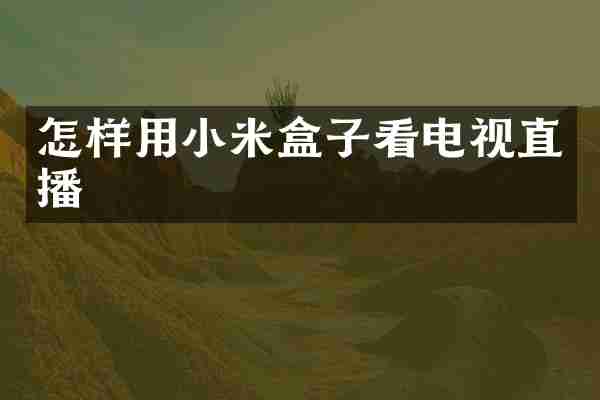 怎样用小米盒子看电视直播