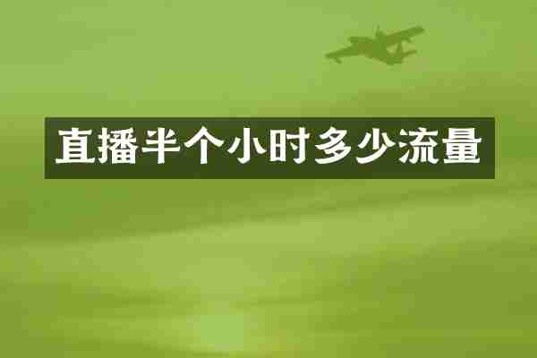直播半个小时多少流量
