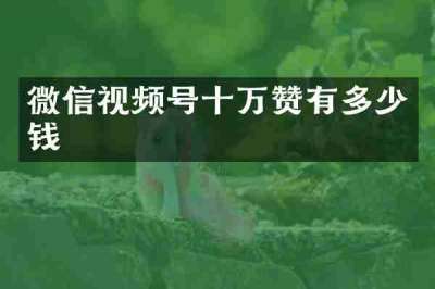 微信视频号十万赞有多少钱