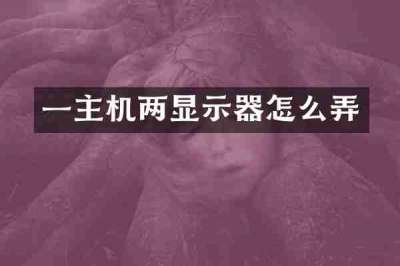 一主机两显示器怎么弄