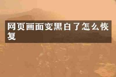 网页画面变黑白了怎么恢复