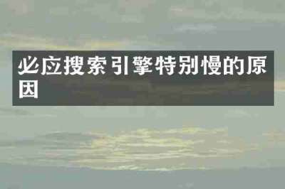 必应搜索引擎特别慢的原因