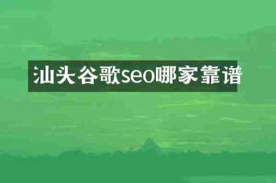 汕头谷歌seo哪家靠谱