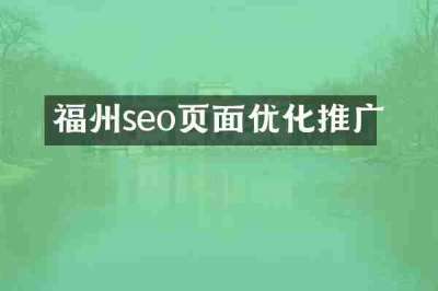 福州seo页面优化推广
