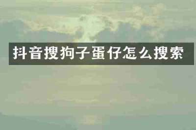 抖音搜狗子蛋仔怎么搜索