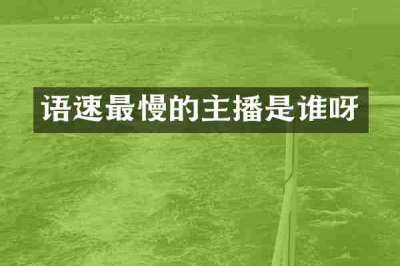 语速最慢的主播是谁呀