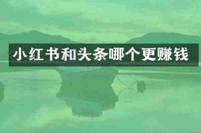 小红书和头条哪个更赚钱