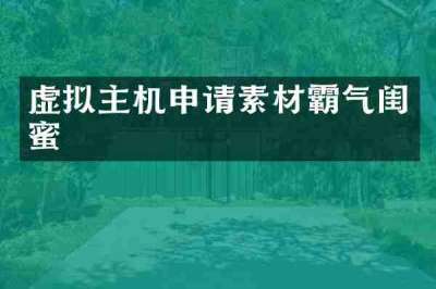 虚拟主机申请素材霸气闺蜜