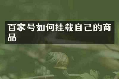 百家号如何挂载自己的商品