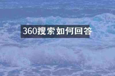 360搜索如何回答