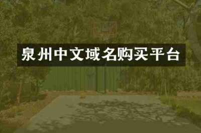 泉州中文域名购买平台