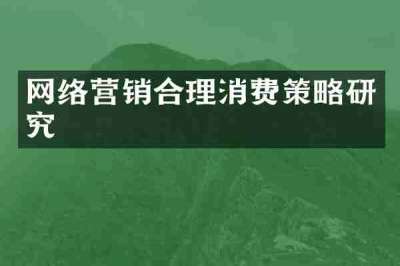 网络营销合理消费策略研究