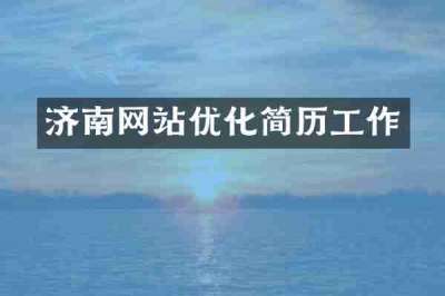 济南网站优化简历工作