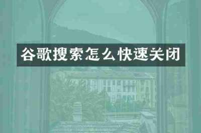 谷歌搜索怎么快速关闭