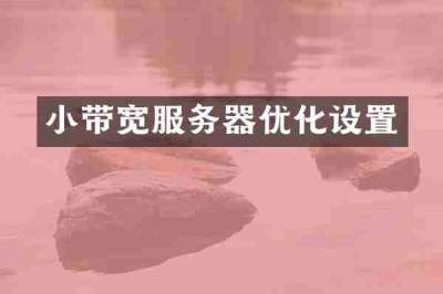 小带宽服务器优化设置