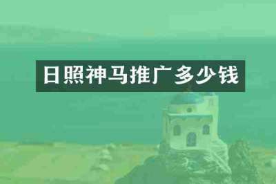 日照神马推广多少钱