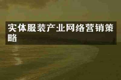 实体服装产业网络营销策略