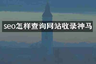 seo怎样查询网站收录神马