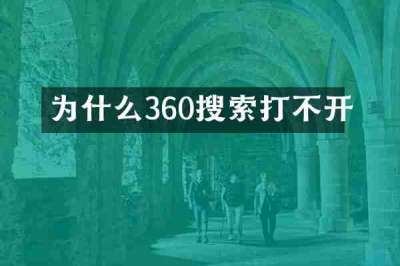 为什么360搜索打不开